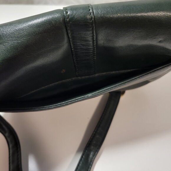 Vintage Talbots Dark Forest Green Cross-body Leather Purse - Picture 14 of 14